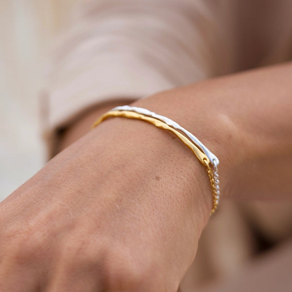 THIK HAND CRAFTED SET 24K gold plated silver apyrankė