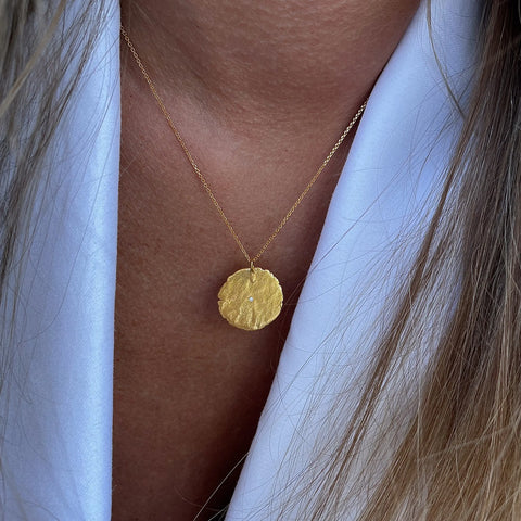 FINGERPRINT diamond 24K gold plated kaklo papuošalas