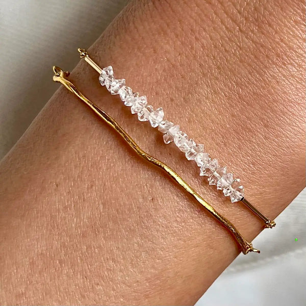 HERKIMER DIAMOND 24K gold plated apyrankė