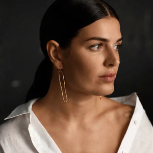 OVAL 24K gold plated auskarai