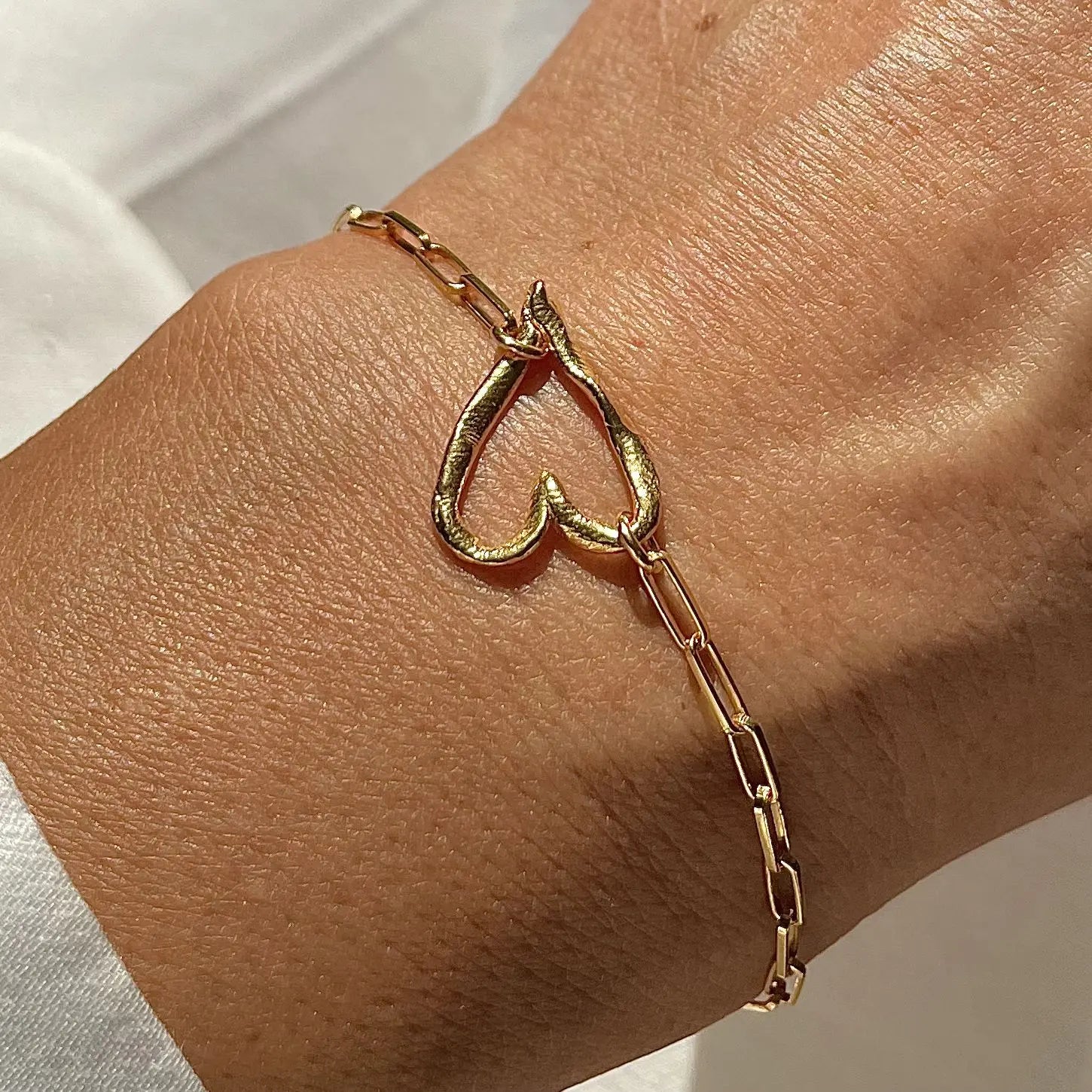 BIG ROUGH HEART 24K gold plated apyrankė