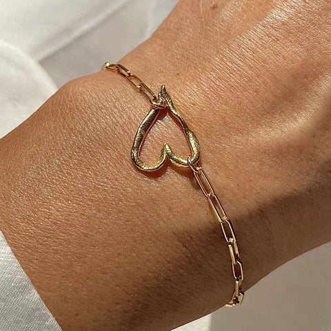 BIG ROUGH HEART 24K gold plated apyrankė