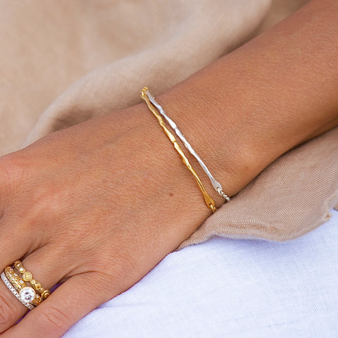 THIK HAND CRAFTED SET 24K gold plated silver apyrankė