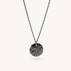 FINGERPRINT diamond oxidised silver kaklo papuošalas