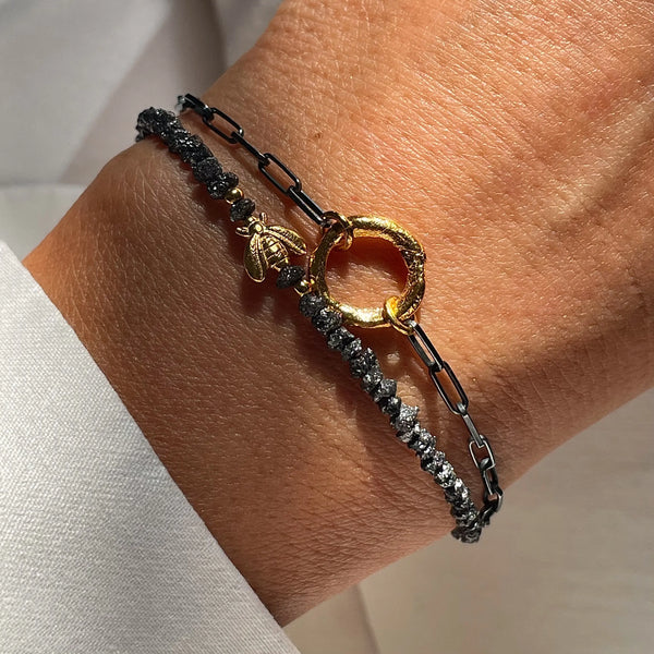 ROUGH CIRCLE 24K gold plated/oxidised silver apyrankė