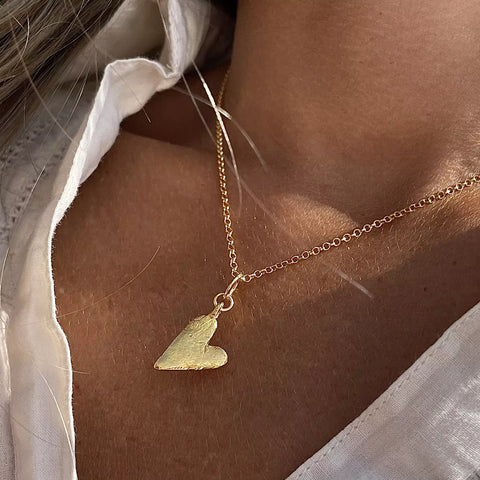 HANDCRAFTED HEART 24K gold plated kaklo papuošalas