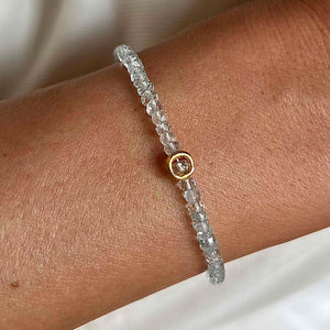 AQUAMARINE CIRCLE 24K gold plated apyrankė