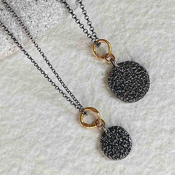 BESPOKEN 1.1 cm / 0.4 in oxidised silver kaklo papuošalas