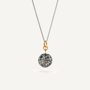 Lucky B e e small 24K gold plated/oxidised silver kaklo papuošalas