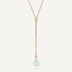 Lucky B e e Aquamarine 24K gold plated kaklo papuošalas