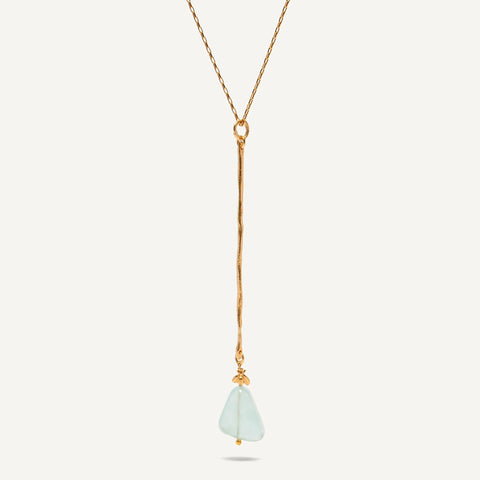Lucky B e e Aquamarine 24K gold plated kaklo papuošalas