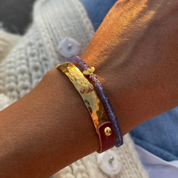 TANZANITE BEE 24K gold plated apyrankė