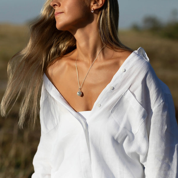 H i d e FRESHWATER grey baroque pearl silver kaklo papuošalas