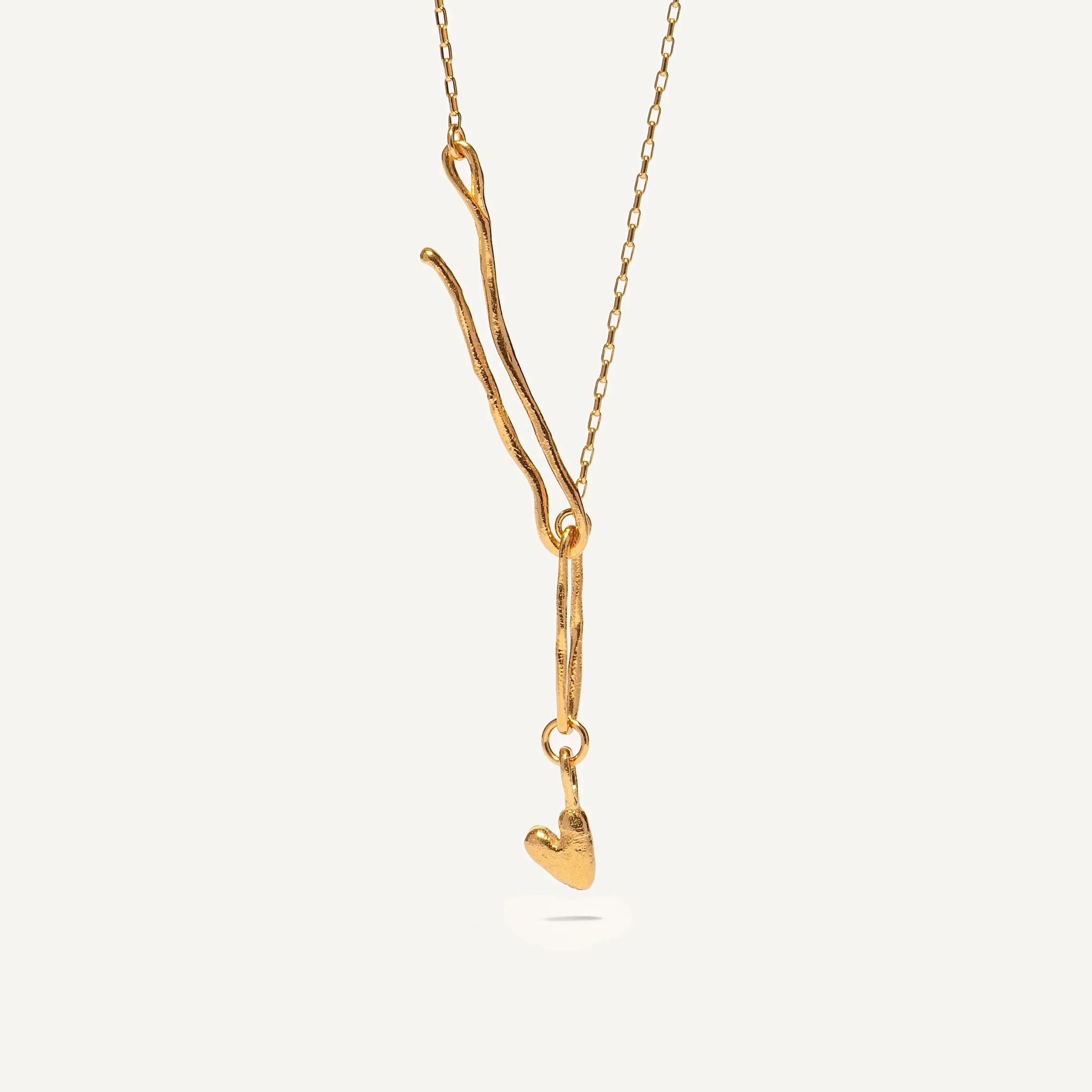 L o v e hook 24K gold kaklo papuošalas