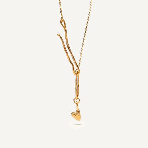 L o v e hook 24K gold kaklo papuošalas