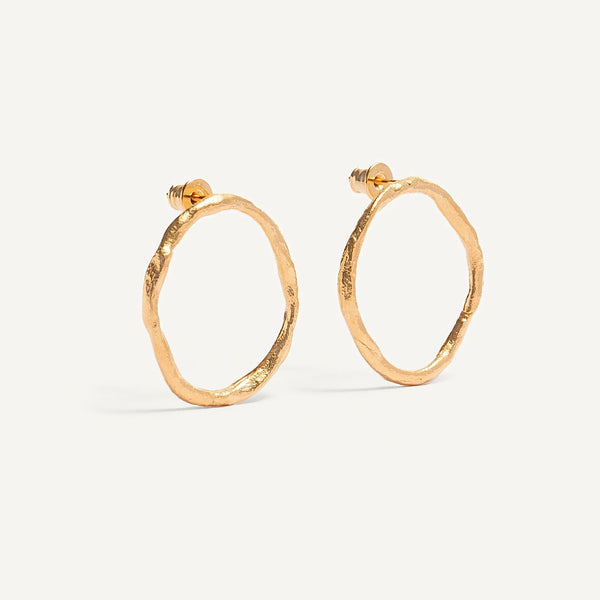 FINGERPRINT BIG 24K gold plated auskarai