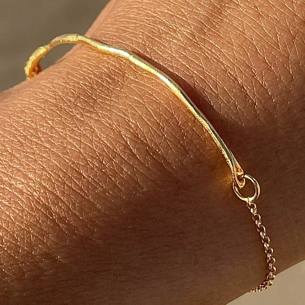 THIN HAND CRAFTED 24K gold plated apyrankė