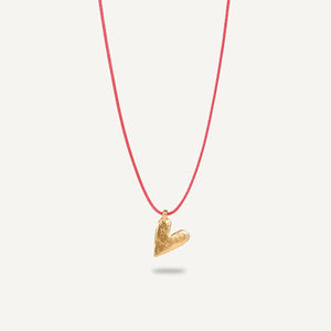 HEART 24K gold plated string kaklo papuošalas