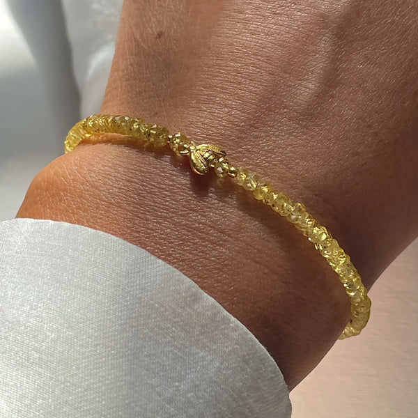 YELLOW SAPPHIRE BEE SET 24K gold plated apyrankė