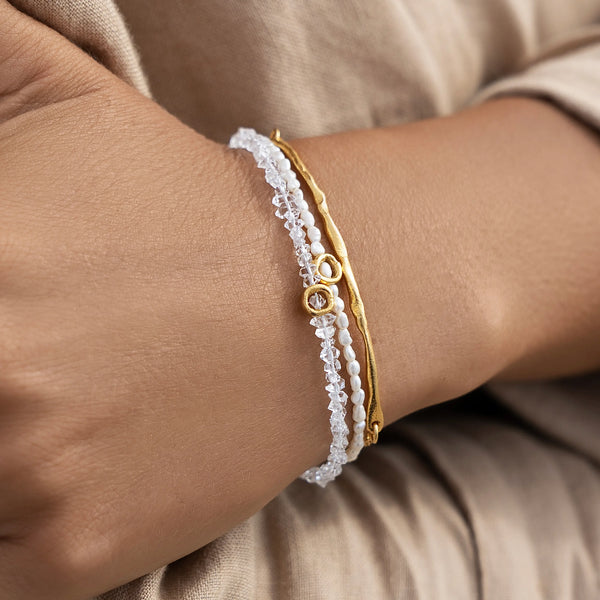FRESHWATER PEARLS CIRCLE 24K gold plated apyrankė