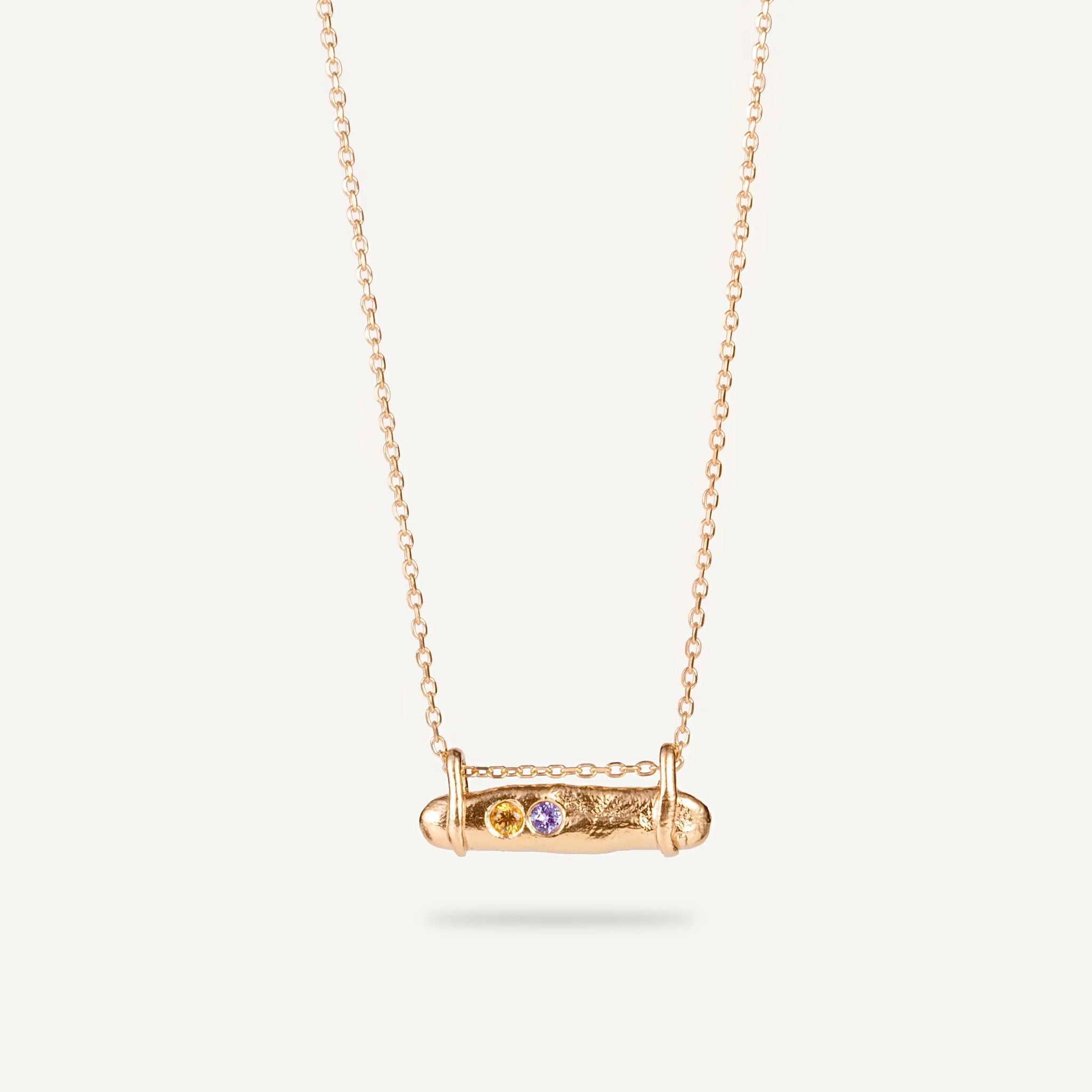 SAPPHIRE FINGERPRINT SUBMARINE big 24K gold plated kaklo papuošalas