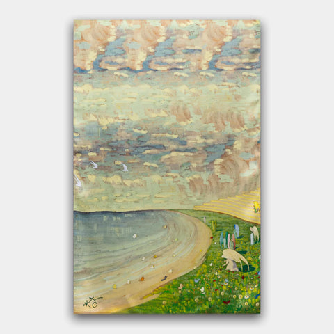 Šilkinė skarelė - Angelėliai (Rojus) l 170 x 53 cm