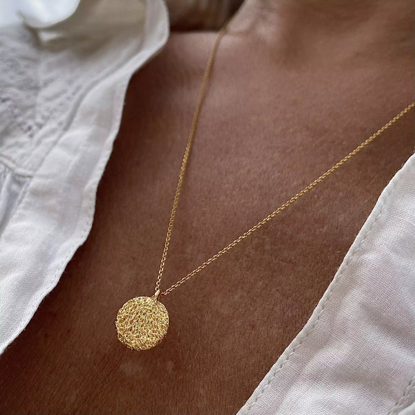 HANDCRAFTED 1.1 cm / 0.4 in 24K gold plated kaklo papuošalas