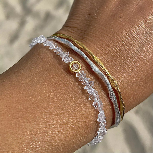 HERKIMER DIAMOND CIRCLE 24K gold plated apyrankė