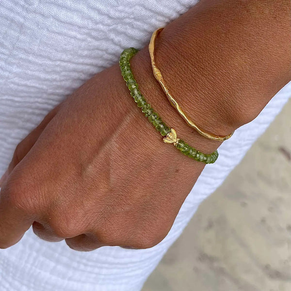 PERIDOT BEE 24K gold plated apyrankė