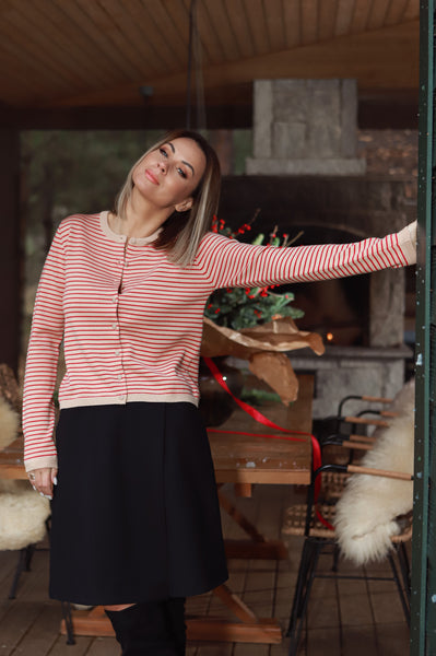 „Berry & stripy” merino megztukas