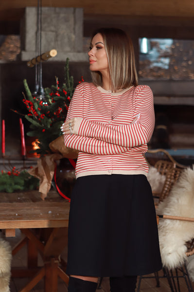 „Berry & stripy” merino megztukas