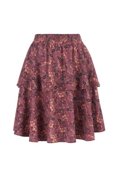 Boho šilko sijonas burgundiškas