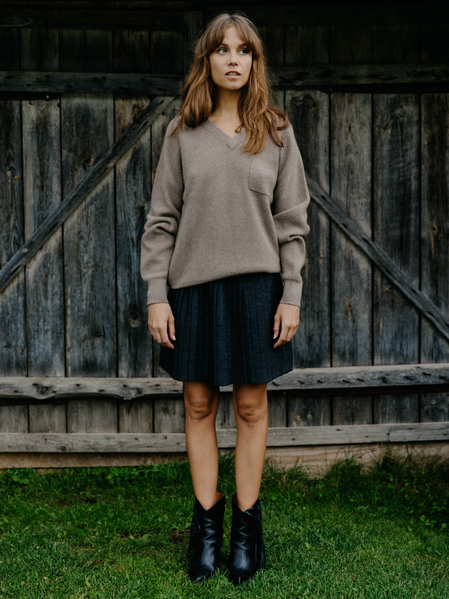 V-neck kašmyro megztinis