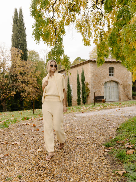 Giovana medvilnės kelnės geltonos