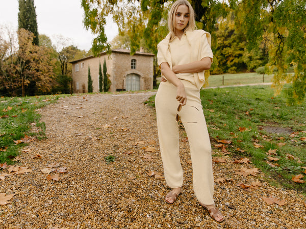 Giovana medvilnės kelnės geltonos