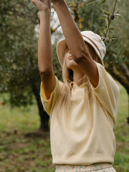 Giovana medvilnės polo geltona