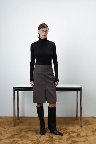 Midi two slits taupe sijonas