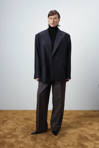 Oversized wrap black wool švarkas