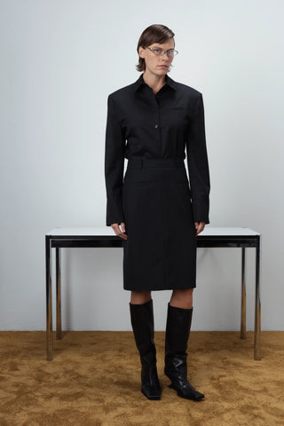 Midi two slits black sijonas