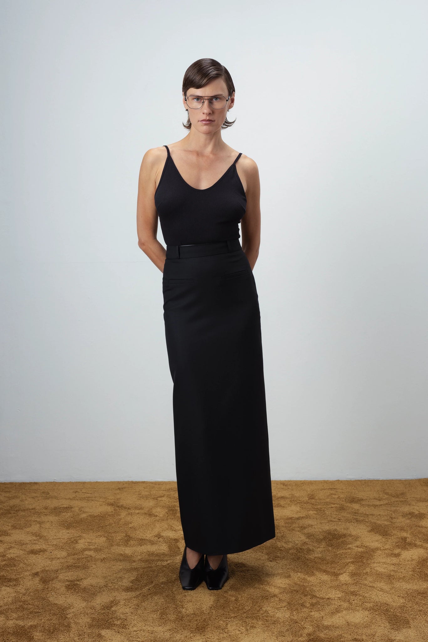 Maxi wool black sijonas