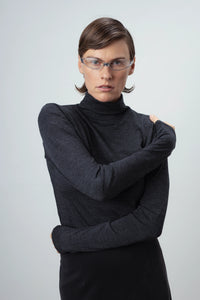 Wool grey palaidinė aukštu kaklu