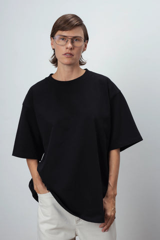 Basic black monogram marškinėliai