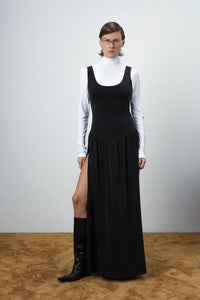 Backless draped suknelė