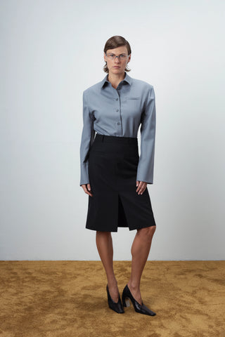Wool tailored grey marškiniai