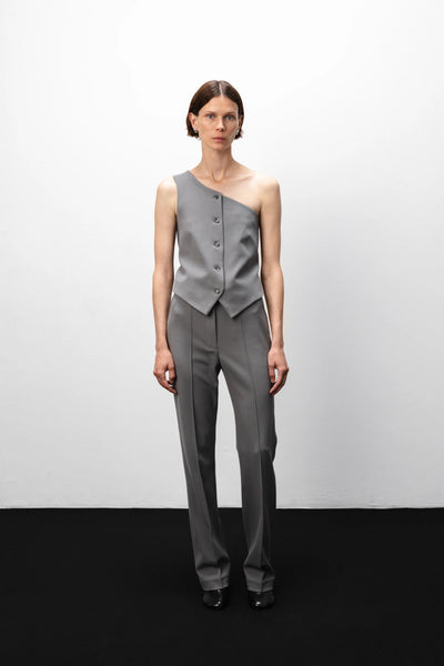 One-shoulder grey liemenė