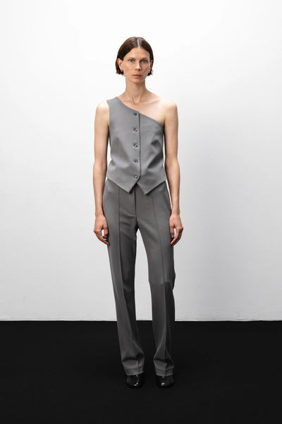 Straight fit grey kelnės