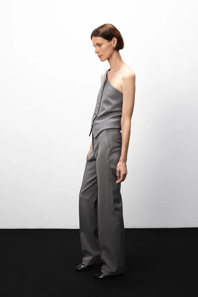 Straight fit grey kelnės