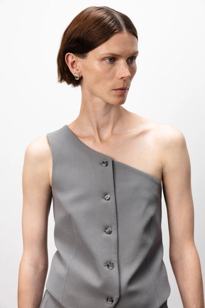 One-shoulder grey liemenė