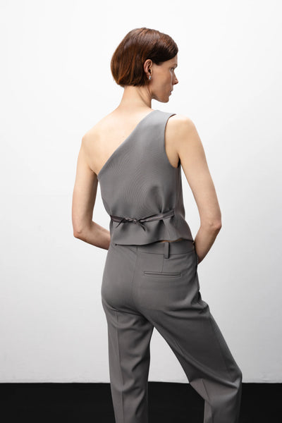 Straight fit grey kelnės