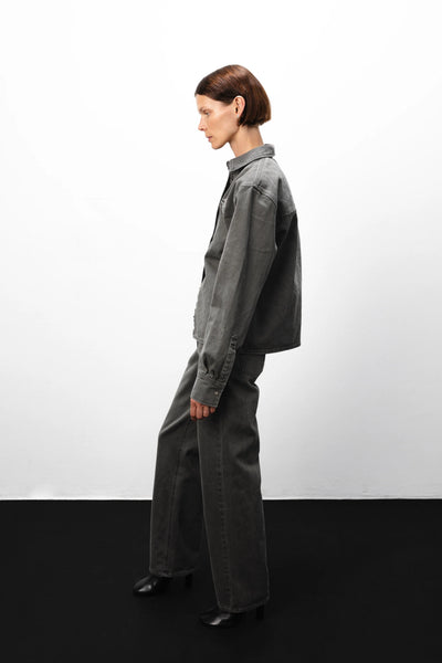 Straight washed grey džinsai